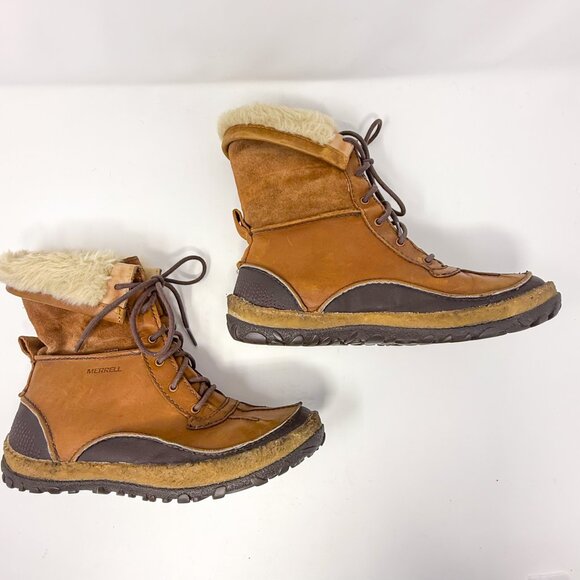 Merrell Tremblant Mid Polar Waterproof Boots Women's 9 Brown 200g Insulated Snow - Picture 8 of 12